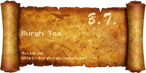 Burgh Tea névjegykártya